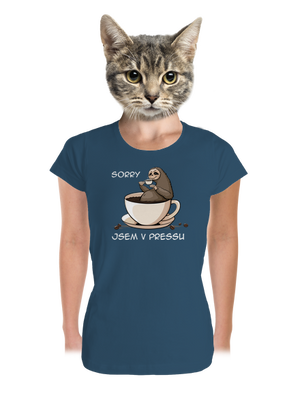 V pressu dámské tričko premium Petrol Blue