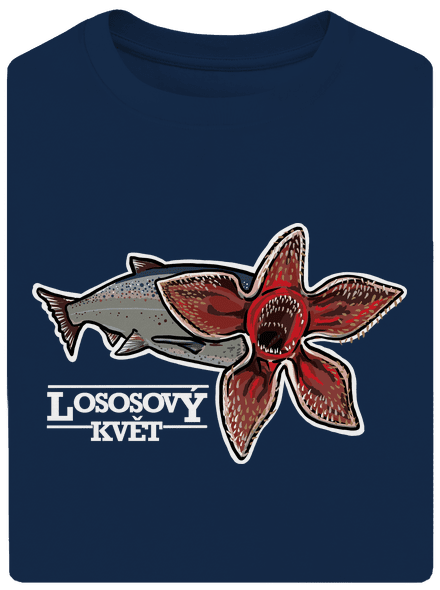 Lososový květ unisex tričko oversized Midnight Blue
