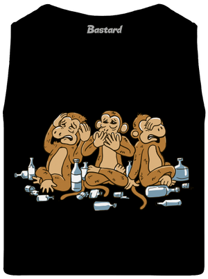 Trojnásobná opice pánské tílko Black