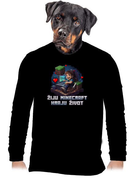 Žiju Minecraft pánské dlouhý rukáv Black