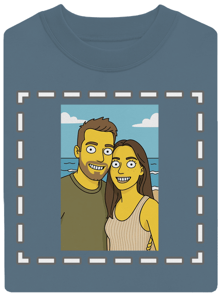 Simpsonovi z vlastní fotky unisex mikina bez kapuce Nordic Blue