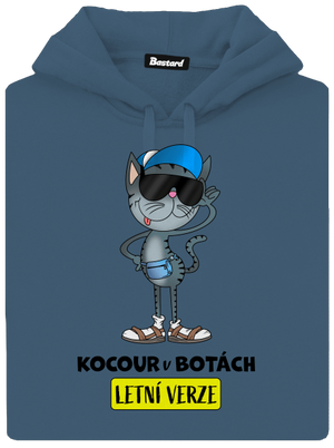 Kocour v botách dámská mikina klokanka Denim