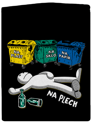 Tříděný odpad dámská mikina na zip Black