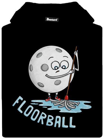 Floorball dětská mikina klokanka Black