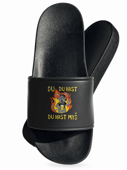 Du hast myš pantofle Black