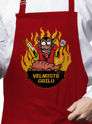 Velmistr grilu zástěra Red