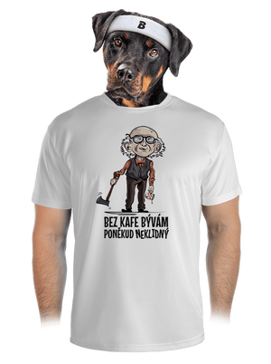 Neklidný bez kafe pánské sportovní tričko White