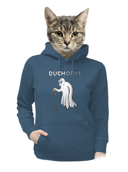 Duch důchodce dámská mikina klokanka Denim