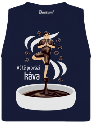 Káva provází dámské tílko volné Navy