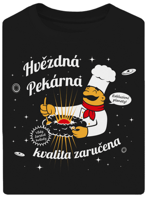 Hvězdná pekárna unisex tričko oversized Black