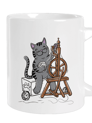 Kočka přede velký hrnek White