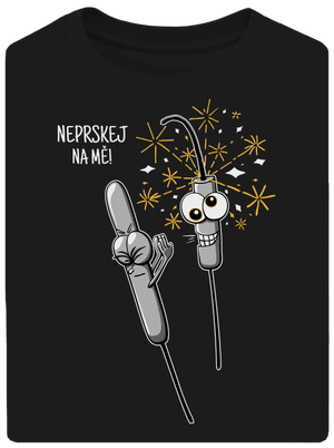 Neprskej na mě unisex tričko oversized Black