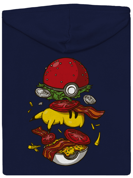Pokémon burger pánská mikina na zip Navy