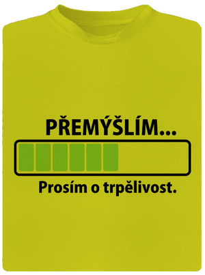 Přemýšlím dětské sportovní tričko Neon Yellow