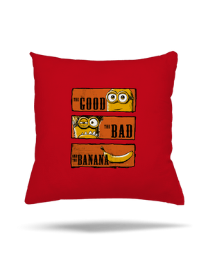 Hodný zlý a banán polštář Red