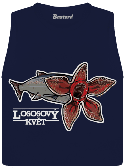 Lososový květ dámské tílko volné Navy