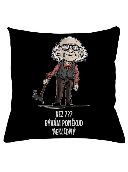 Neklidný - vlastní text polštář Black