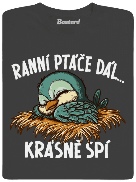 Ranní ptáče spí pánské dlouhý rukáv Dark Grey