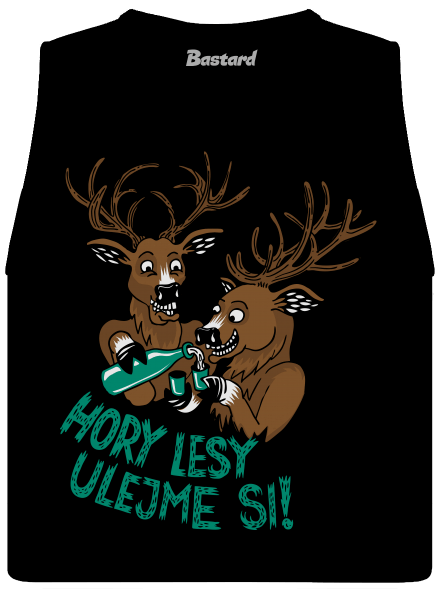 Hory lesy ulejme si dámské tílko volné Black
