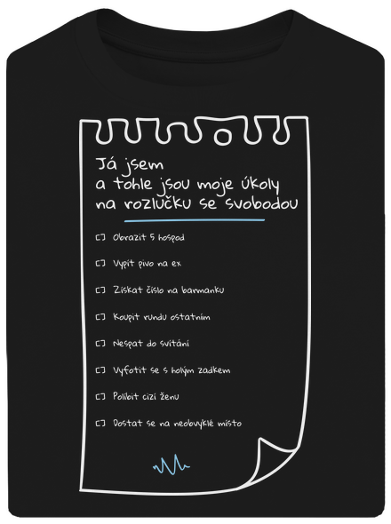 To do list na rozlučku se svobodou a fix unisex tričko oversized Black