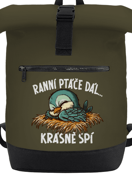 Ranní ptáče spí batoh Military Green