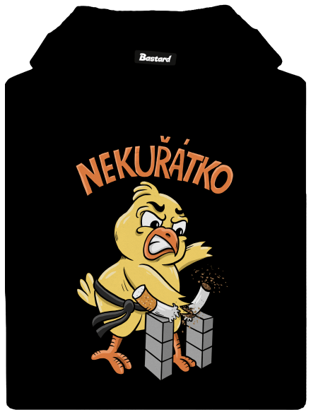 Nekuřátko pánská mikina klokanka Black