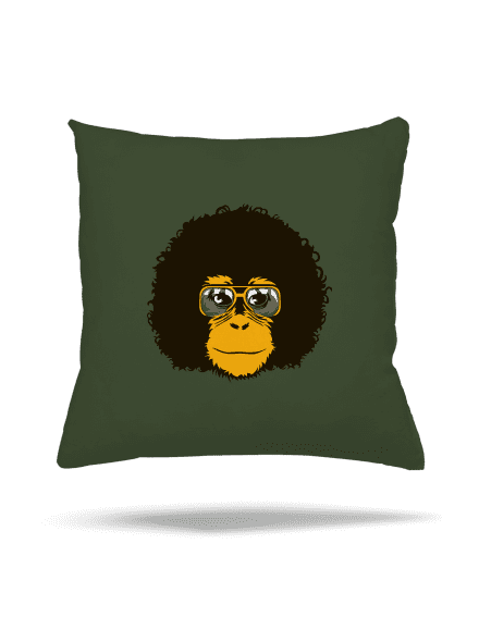 Retro opičák polštář Olive Green