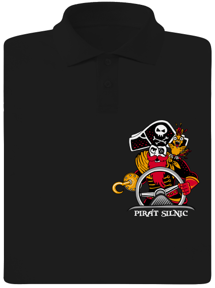 Pirát silnic pánská polokošile Black