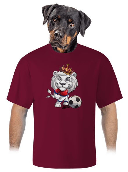 Fotbalový lev unisex tričko oversized Garnet