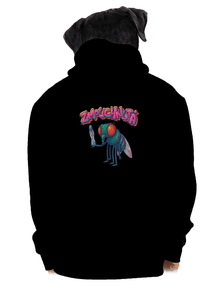 Zmouchnutá pánská mikina na zip Black