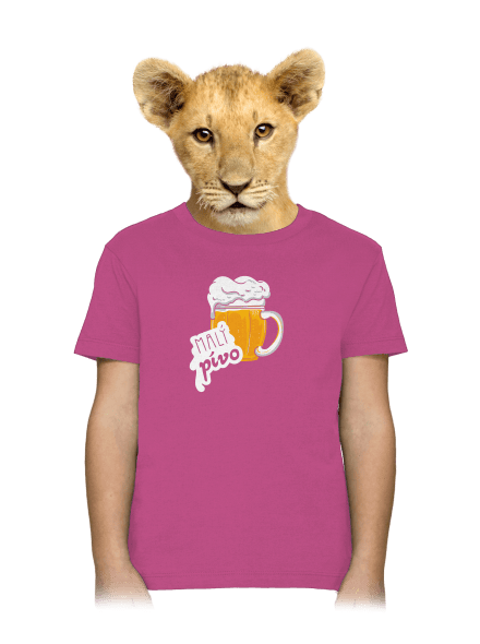 Velký a malý pívo dětské tričko Fuchsia