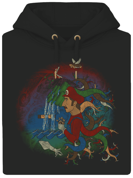 Marios Trip unisex mikina premium Dark Black