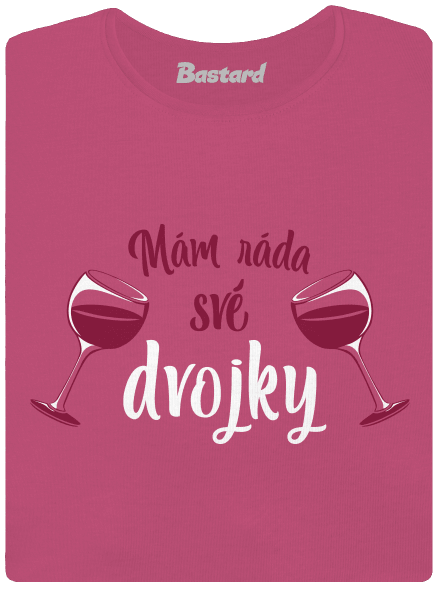 Dvojky dámské tričko s lemem Magenta