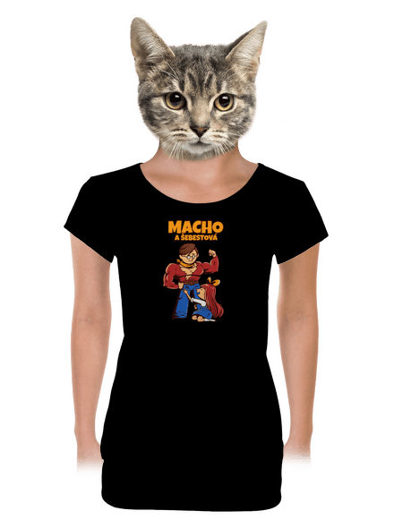 Macho a Šebestová dámské tričko s lemem Black