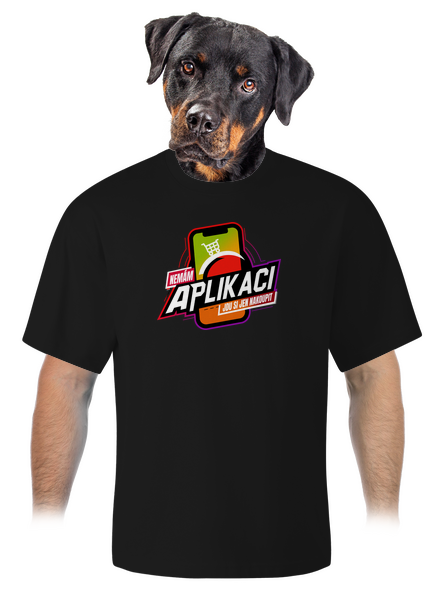 Nemám aplikaci unisex tričko oversized Black