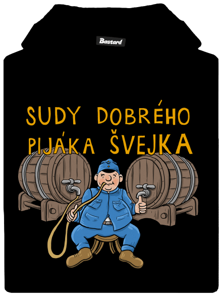 Sudy dobrého pijáka Švejka dětská mikina klokanka Black