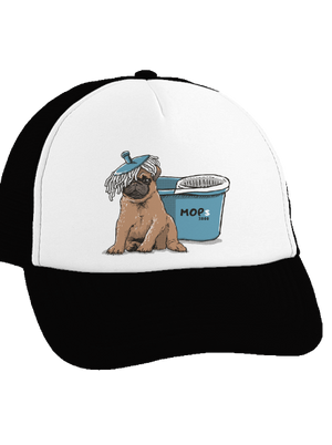 Mops kšiltovka truckerka Black cap