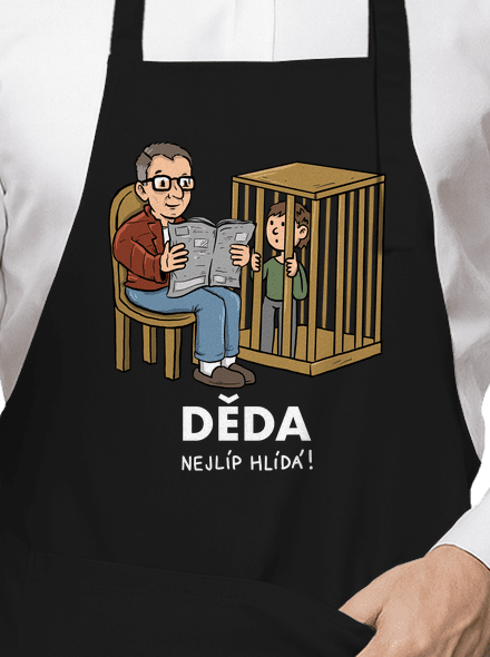 Děda hlídá zástěra Black