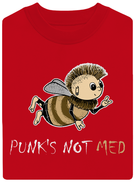 Punks Not Med unisex mikina bez kapuce Red