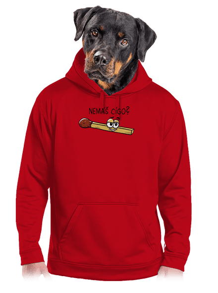 Cígo a oheň pánská mikina klokanka Red