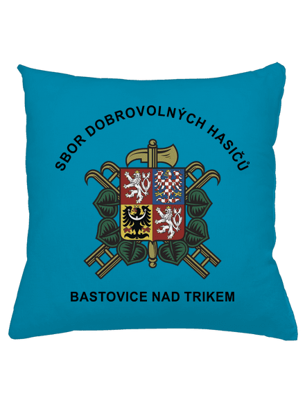 Sbor dobrovolných hasičů s vlastním erbem obce polštář Blue Turquoise