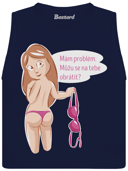 Můžu se obrátit? dámské tílko volné Navy