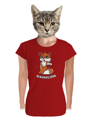 Vínová Alkoholiška dámské tričko premium Red Mal