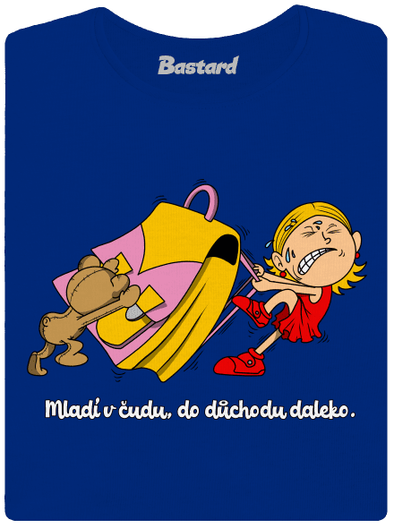 Školačka dámské tričko s lemem Royal Blue Mal