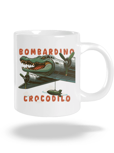 Bombardino Crocodilo – Italian Brainrot velký hrnek White