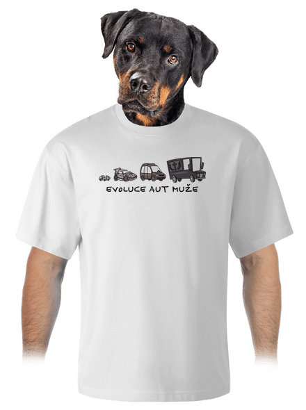Evoluce aut muže unisex tričko oversized White