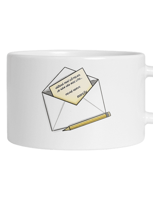Dopis učitelce hrnek makronka White