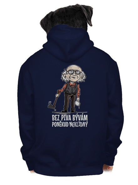 Neklidný bez piva pánská mikina na zip Navy