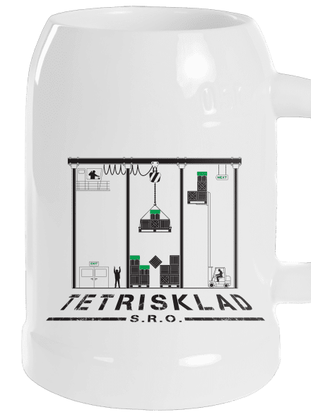 Tetrisklad půllitr White