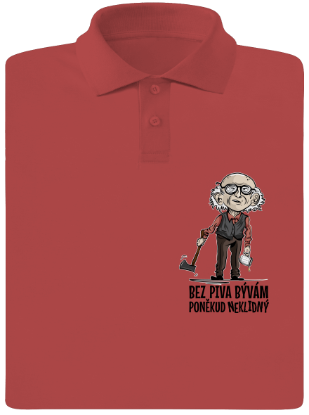 Neklidný bez piva pánská polokošile Burgundy